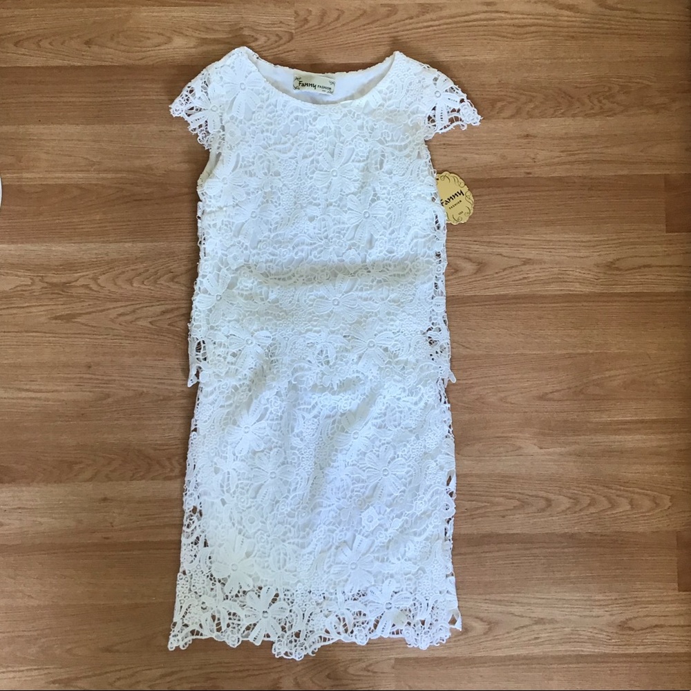 White Lace Two-Piece Set